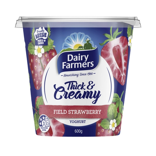 Dairy Farmers Thick & Creamy Yoghurt Strawberry 600g