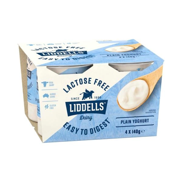 Liddells Lactose Free Plain Yoghurt 4 pack 140g