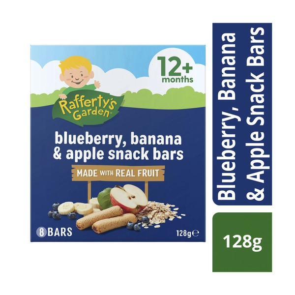 Rafferty's Garden Blueberry Banana & Apple Snack Bars Real Fruit Baby Food 8 Pack 12+ Months 128g