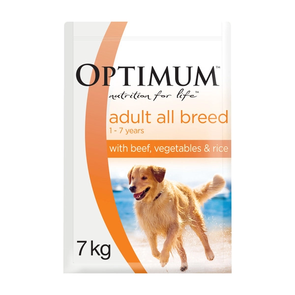 Optimum Adult All Breed Dry Dog Food With Beef Vegetables & Rice 7kg