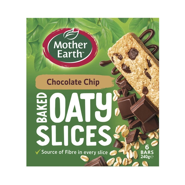 Mother Earth Baked Oaty Slices Chocolate Chip 240g