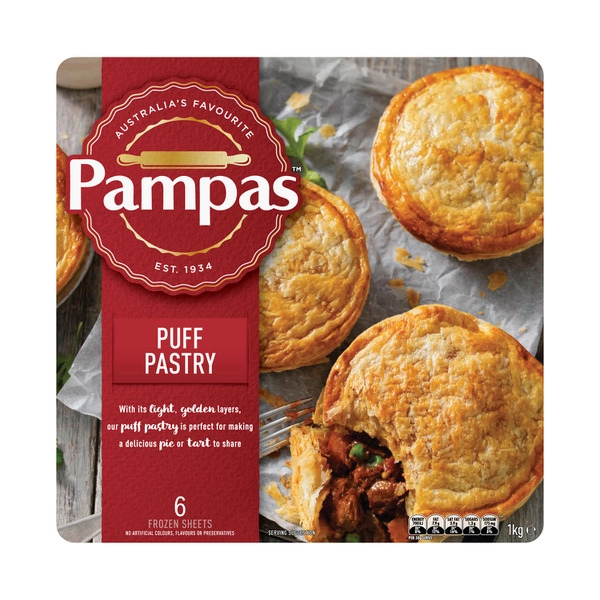 Pampas Frozen Puff Pastry Sheets Regular 1kg