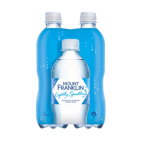 Mount Franklin Lightly Sparkling Water 4x450mL 4 Pack