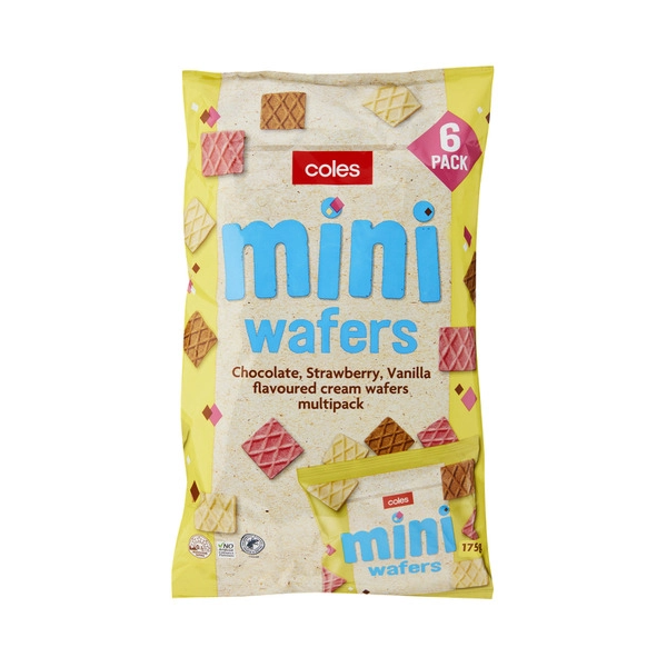 Coles Mini Cream Wafers Biscuits Multipack 175g