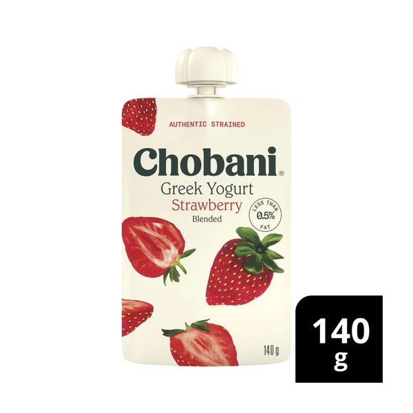 Chobani Greek Yogurt CHOBANI GREEK YOGURT POUCH STRAWBERRY 140 GRAM 