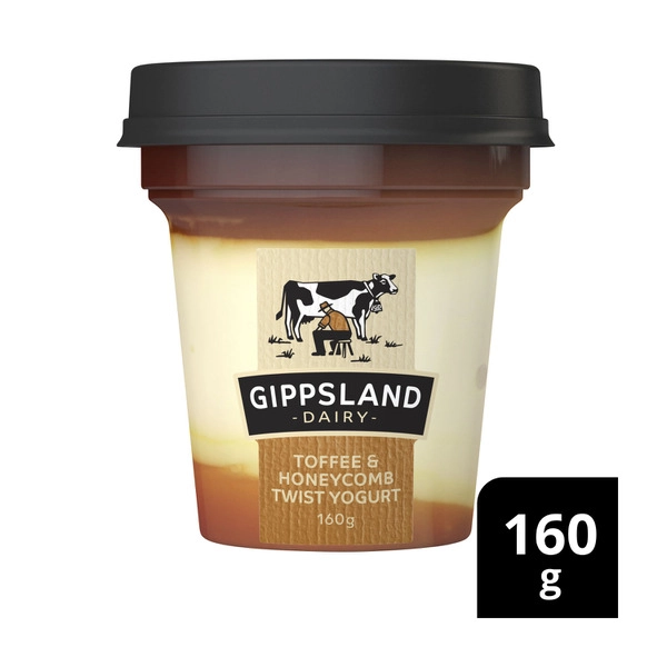 Gippsland Dairy Toffee & Honeycomb Twist Yoghurt 160g