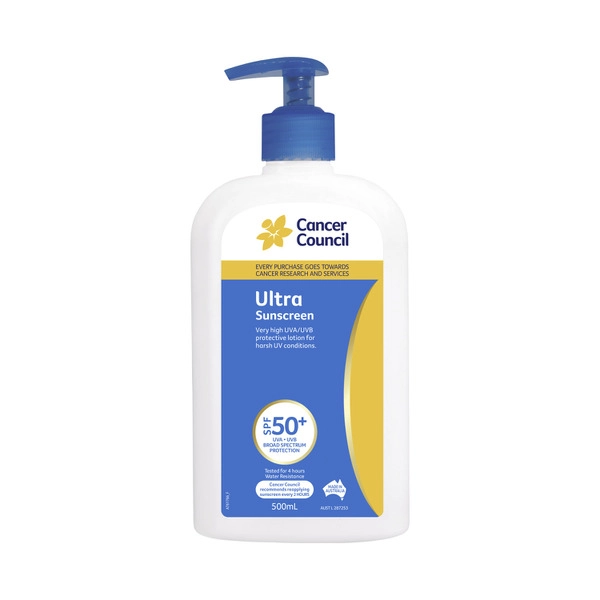 Cancer Council SPF 50+ Ultra Pump Sunscreen 500mL