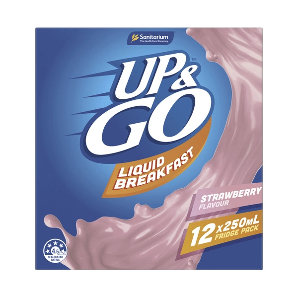 Sanitarium Up&Go Liquid Breakfast Strawberry Fridge Pack 12X250mL 3L