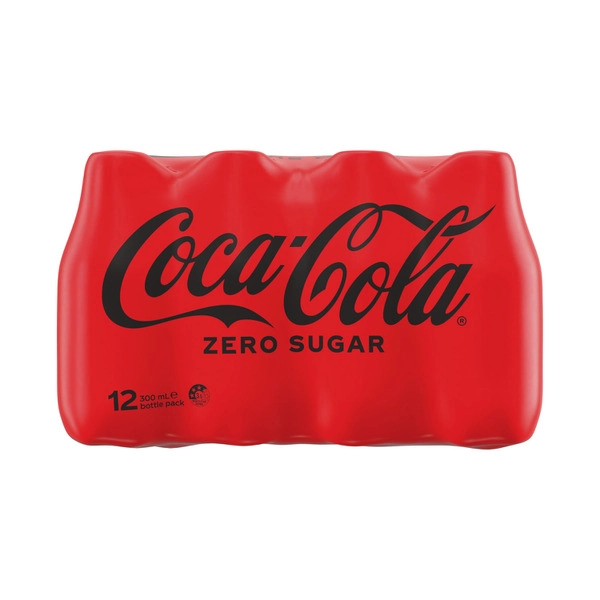 Coca-Cola Zero Sugar Soft Drink Multipack Bottles 12x300mL 12 pack