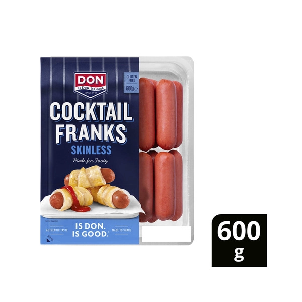 Don Cocktail Franks Skinless 600g