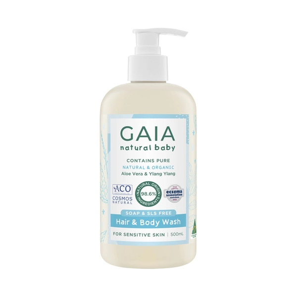 Gaia Natural Baby Hair & Body Wash 500mL