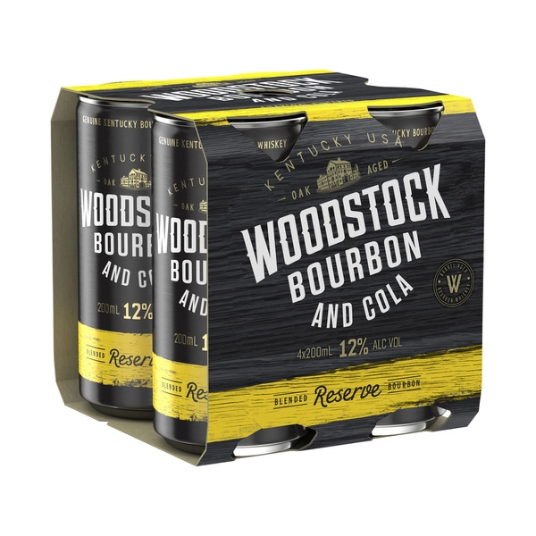 Woodstock Woodstock Bourbon  &  Cola Can 12% 200mL : PACK4 