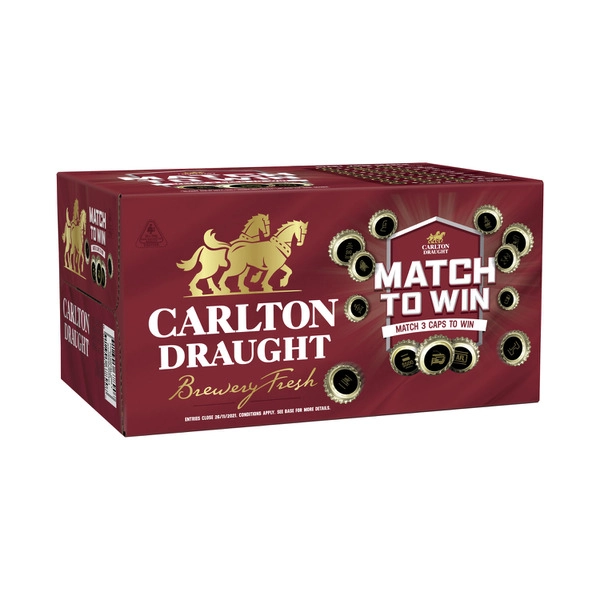 Carlton Draught Bottle 375mL 24 Pack