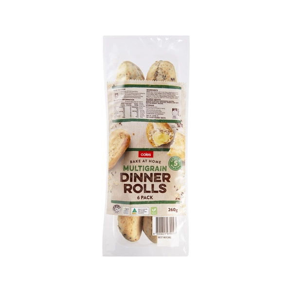 Coles Multigrain Dinner Rolls 6 pack 260g