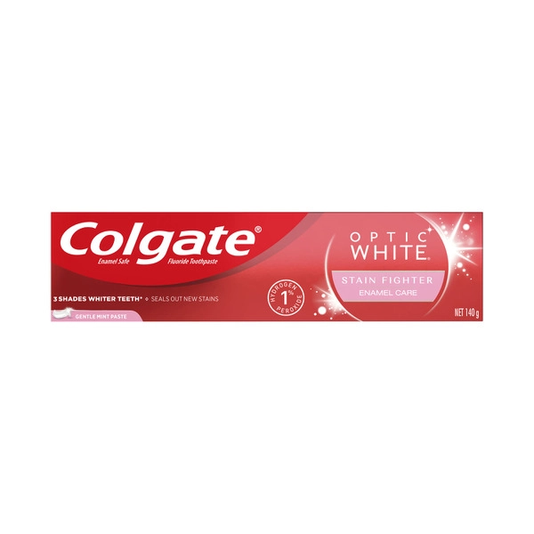 Colgate Optic White Enamel Care Teeth Whitening Toothpaste With 1% Hydrogen Peroxide 140g