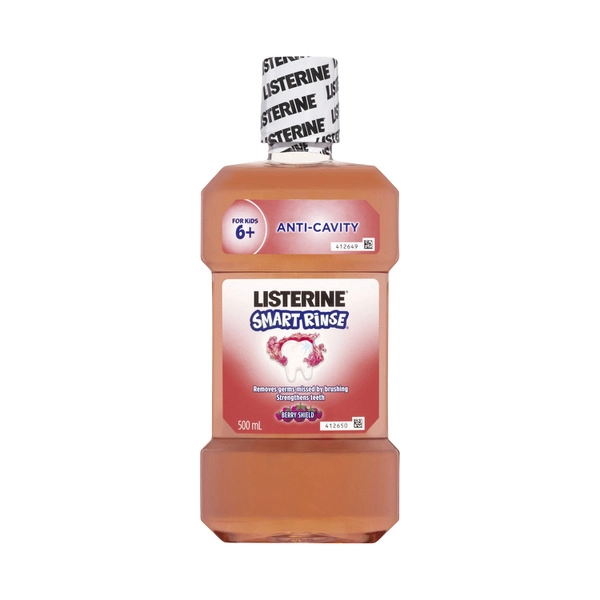 Listerine Smart Rinse Anti Cavity Kids' Mouthwash Berry Shield 500mL