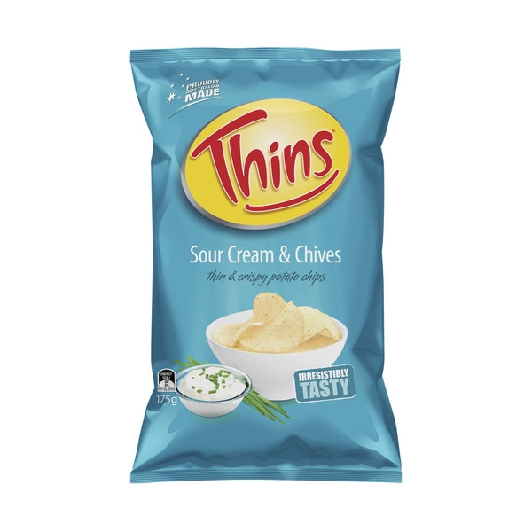 Thins Sour Cream & Chives Potato Chips 175g