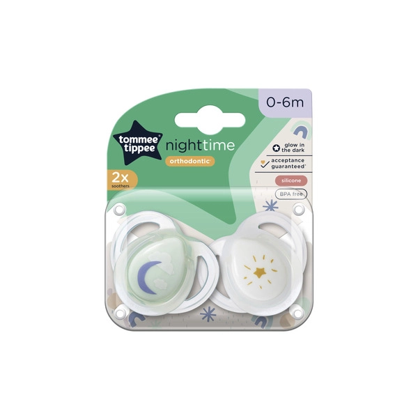 Tommee Tippee Night Time? Baby Dummy 2 Pack 0-6m 2 pack