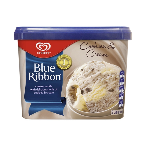 Streets Blue Ribbon Cookies & Cream Ice cream tub 2L