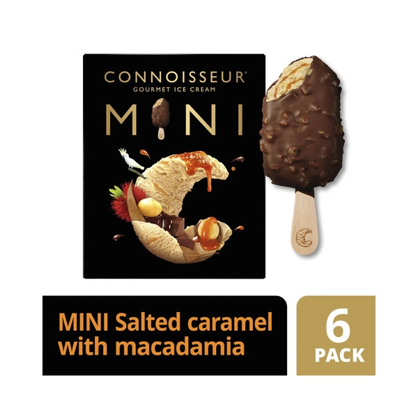 Connoisseur Mini Salted Caramel & Macadamia Ice Cream 6 Pack 360mL