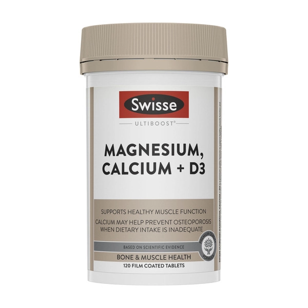 Swisse Ultiboost Magnesium Calcium + Vitamin D3 Tablets 120 pack