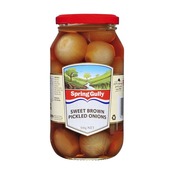 Spring Gully Pickled Sweet Brown Onions 500g