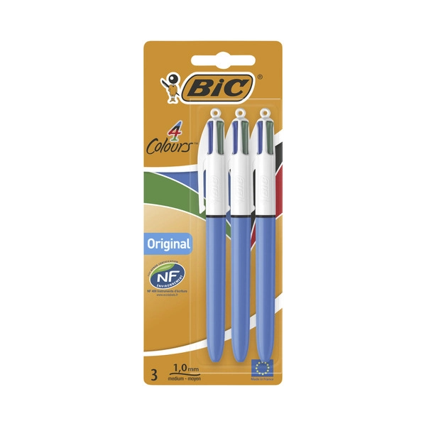 Bic 4 Colour Pens 3 pack