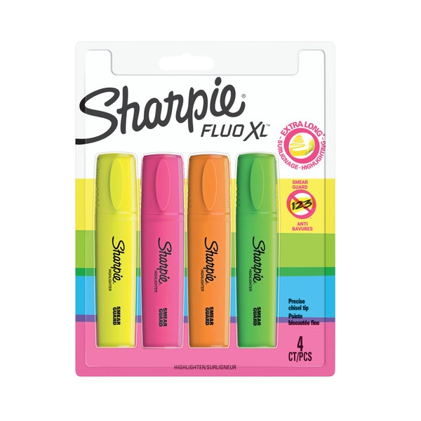 Sharpie Fluo XL Assorted Highlighters 4 pack