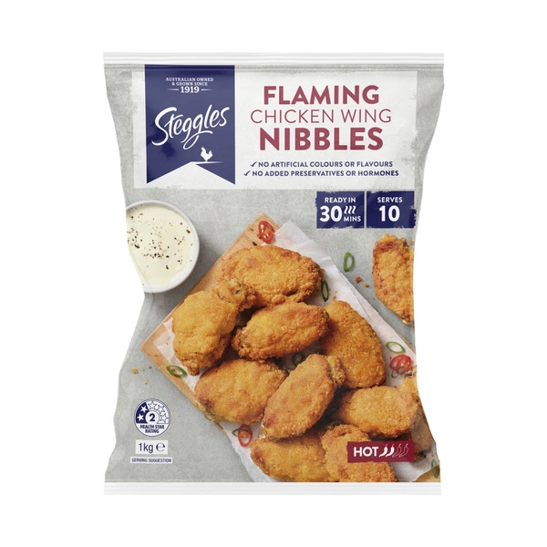 Steggles Frozen Flaming Chicken Wing Nibbles 1kg