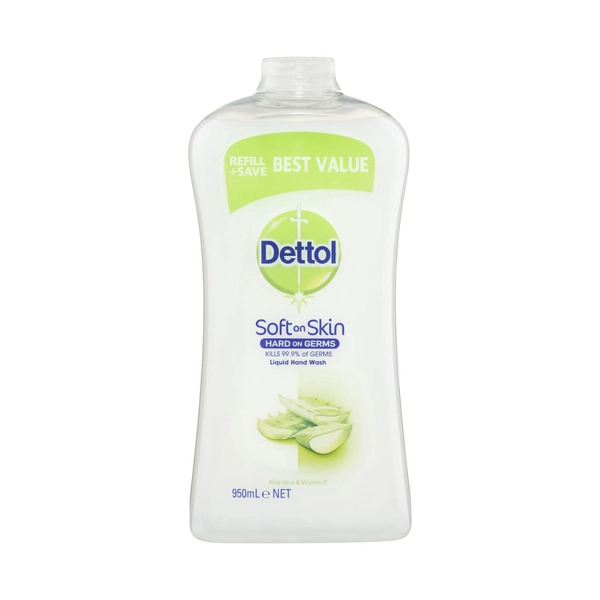 Dettol Antibacterial Liquid Hand Wash Aloe Vera and Vitamin E Refill 950mL