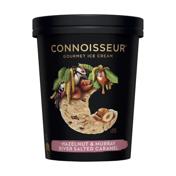 Connoisseur Hazelnut & Murray River Salted Caramel Ice Cream 1L