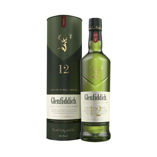 Glenfiddich 12YO Single Malt Scotch Whisky 700mL 1 Each