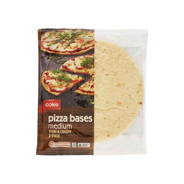 Coles Thin & Crispy Medium Pizza Bases 9inch 200g