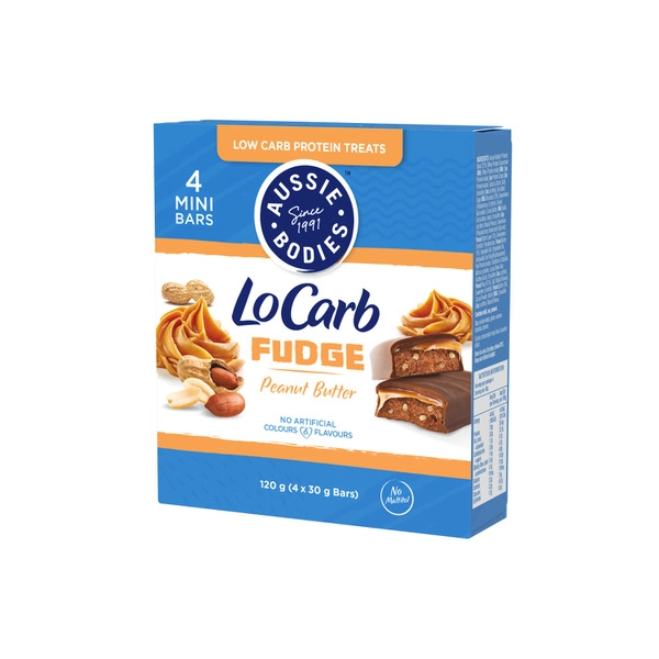 Aussie Bodies Lo Carb Peanut Butter Caramel Protein Bars 4 pack 120g