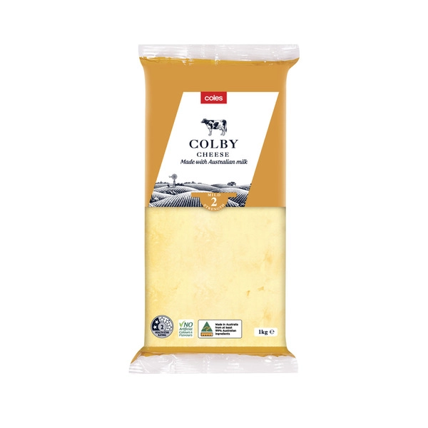 Coles Cheese COLES AUSTRALIAN COLBY CHEESE 1KG 