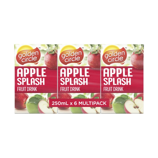 Golden Circle Apple Splash Fruit Drink Lunch Box Multipack Poppers 6x250mL 6 pack