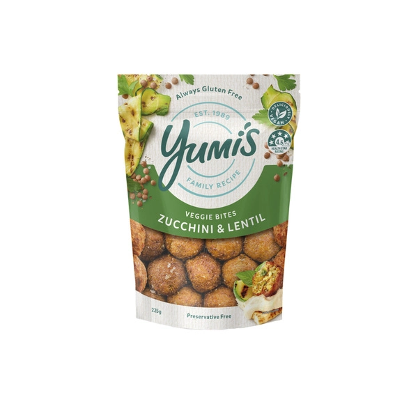 Yumi's Gluten Free Zucchini & Lentil Veggie Bites 225g