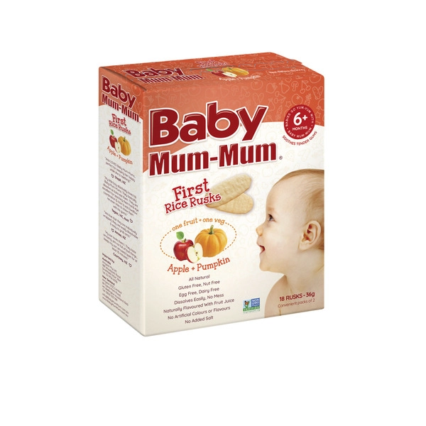 Baby Mum-Mum First Rice Rusk Apple & Pumpkin +6 Months 36g