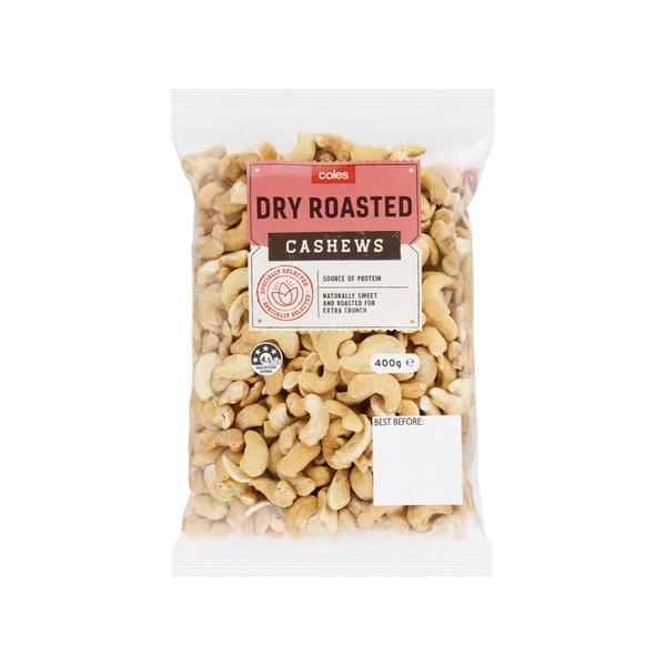 Coles Dry Roasted Cashews 400g