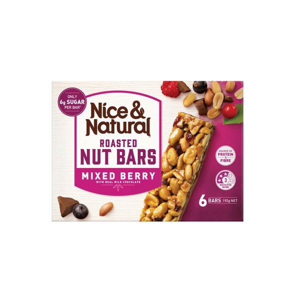 Nice & Natural Mixed Berry Roasted Nut Bars 6 pack 192g