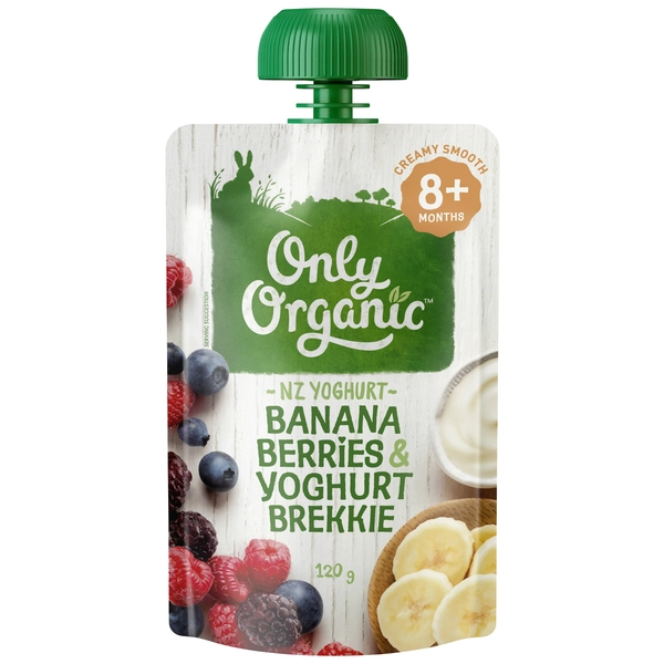 Only Organic Banana Berries & Yoghurt Brekkie Baby Food Pouch 8+ Months 120g