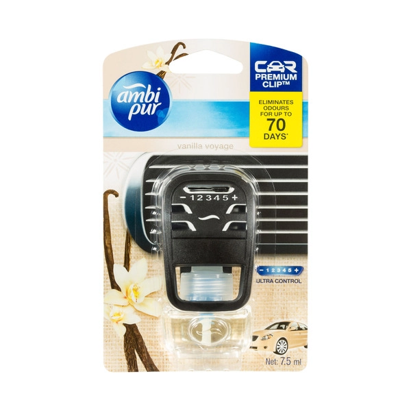 Ambi Pur Premium Clip Vanilla Voyager Car Air Freshener 7.5mL