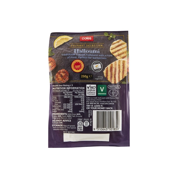 Coles Cypriot Halloumi With Mint 250g