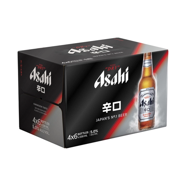 Asahi Super Dry Bottle 330mL 24 Pack