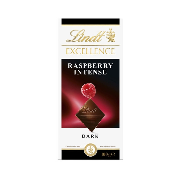 Lindt Excellence Raspberry Intense Dark Chocolate Block 100g