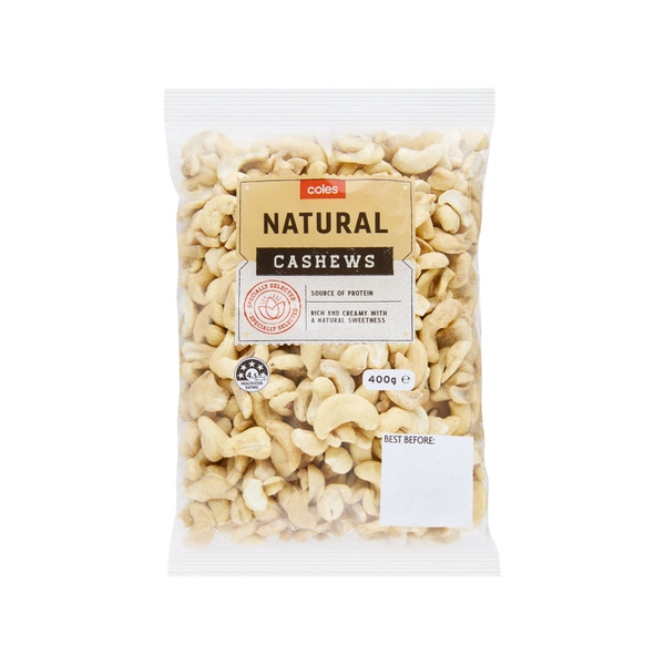 Coles Nuts Cashews Natural 400g