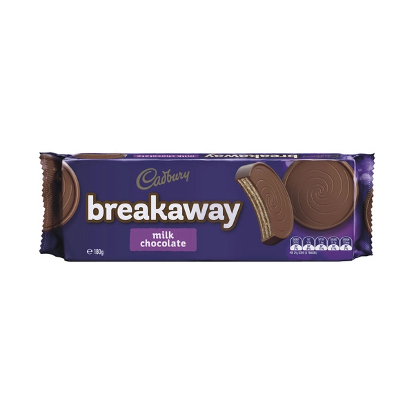 Cadbury Breakaway Milk Chocolate Biscuit 180g