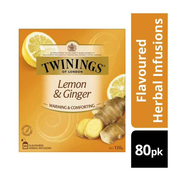 Twinings Lemon & Ginger Infusions Tea Bags 80 pack 120g