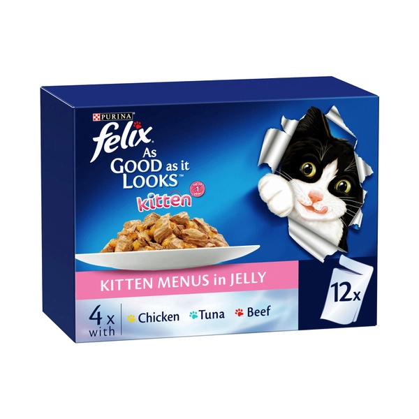 Felix Cat Food FELIX AS GOOD AS IT LOOKS 12X85G:KITTEN MENU:.:12 PACK 