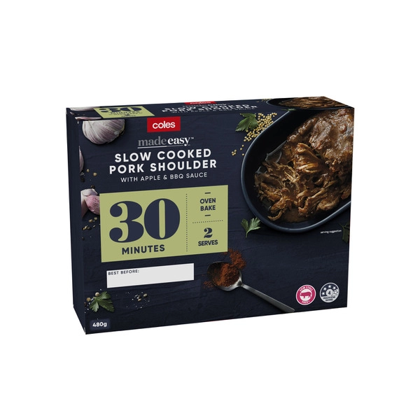 Coles Made Easy Slow Cooked Pork Shoulder With Apple & BBQ Sauce 480g